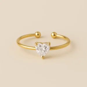 Pure Heart Ring - 18K Gold Plated - Skin Safe - Waterproof