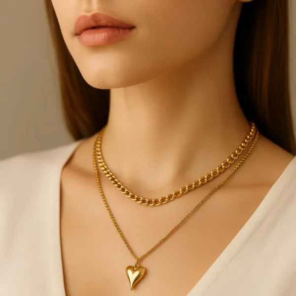 Heart & Chain Double Layer Necklace_WEBP2 Heart & Chain Double Layer Necklace_WEBP2