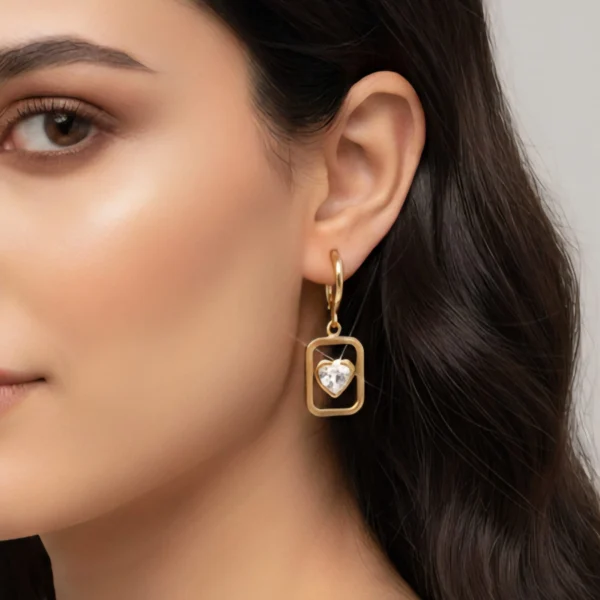 Framed Heart Hoops Framed Heart Hoops