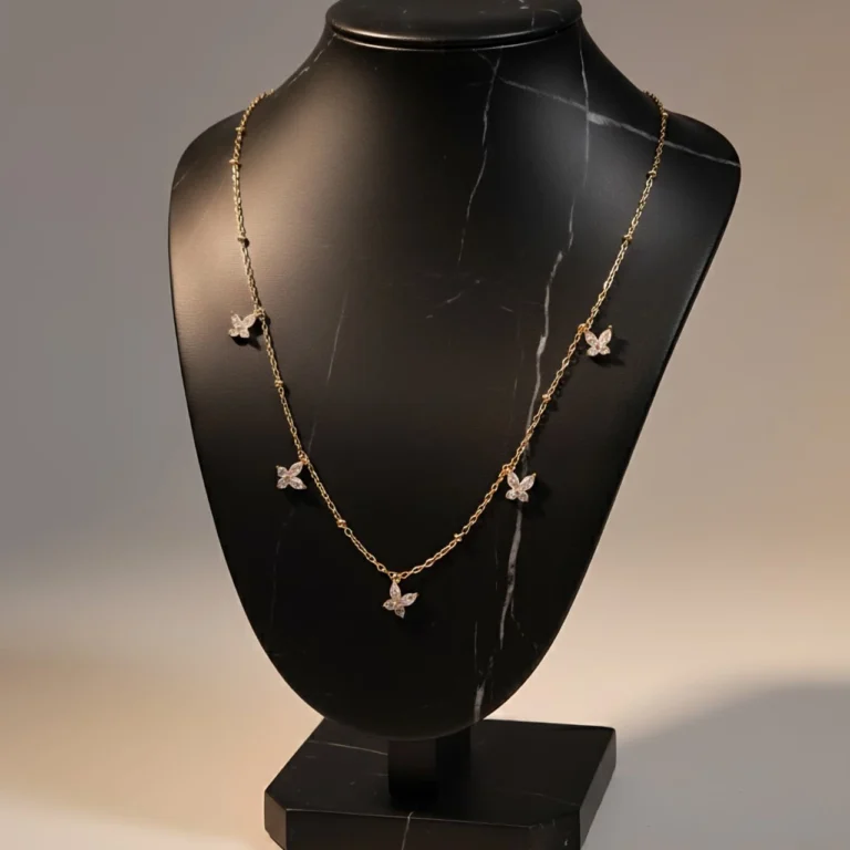 Gold Butterfly Charm Necklace - Skin Safe - Waterproof