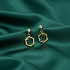 Emerald Hex Earrings