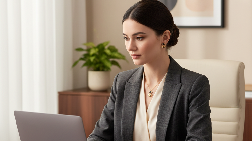 working women wearing dira fashion 18k gold plated anti-tarnish necklace set