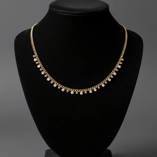 Gem Drop Necklace - Gold Plated - Skin Safe - Waterproof