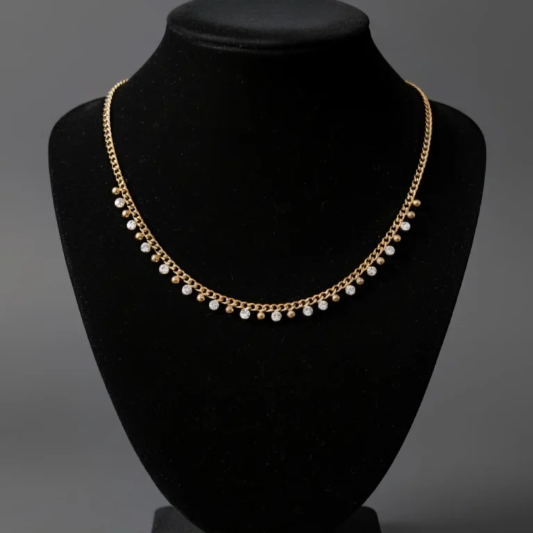 Gem Drop Necklace - Gold Plated - Skin Safe - Waterproof