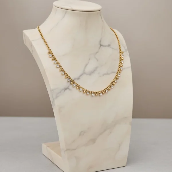 Gem Drop Necklace - Gold Plated - Skin Safe - Waterproof Gem Drop Necklace - Gold Plated - Skin Safe - Waterproof