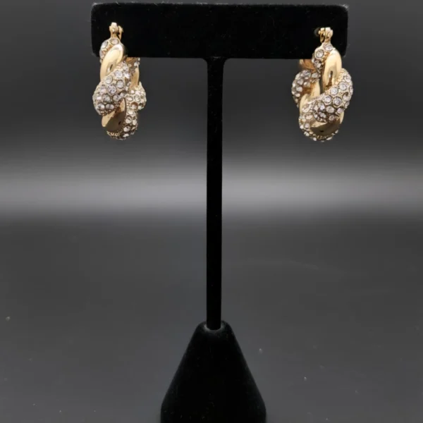 Twisted Hoop Earrings - Gold Plated - Skin Safe - Waterproof Twisted Hoop Earrings - Gold Plated - Skin Safe - Waterproof