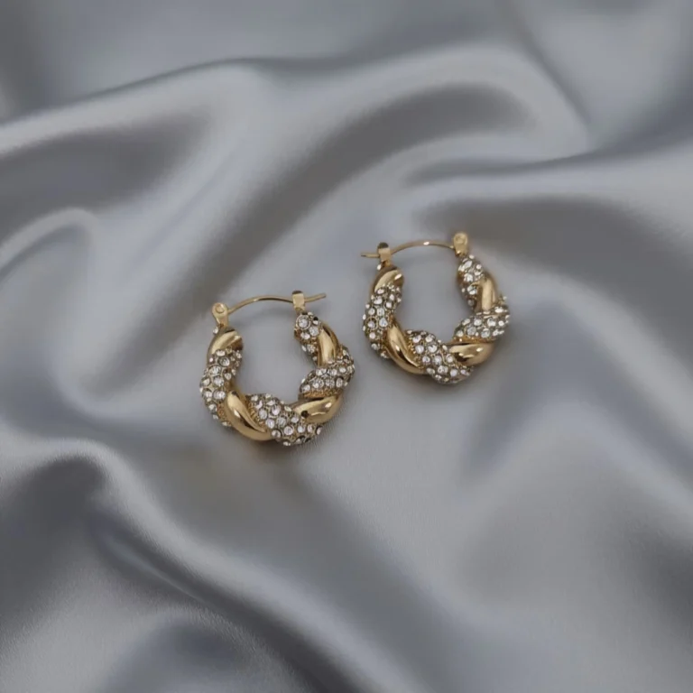 Twisted Hoop Earrings - Gold Plated - Skin Safe - Waterproof