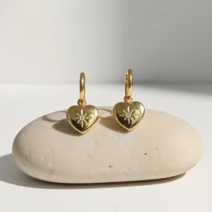 Celestial Heart Hoops - Gold Plated - Skin Safe - Waterproof