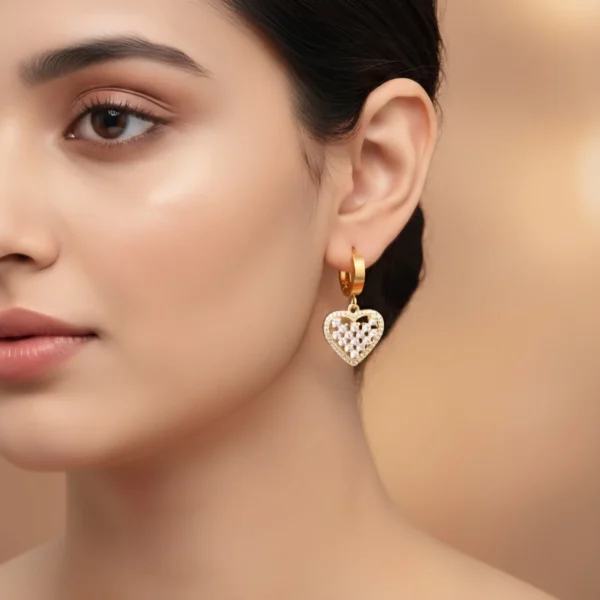 Sweetheart Hoops - Gold Plated - Skin Safe - Waterproof Sweetheart Hoops - Gold Plated - Skin Safe - Waterproof