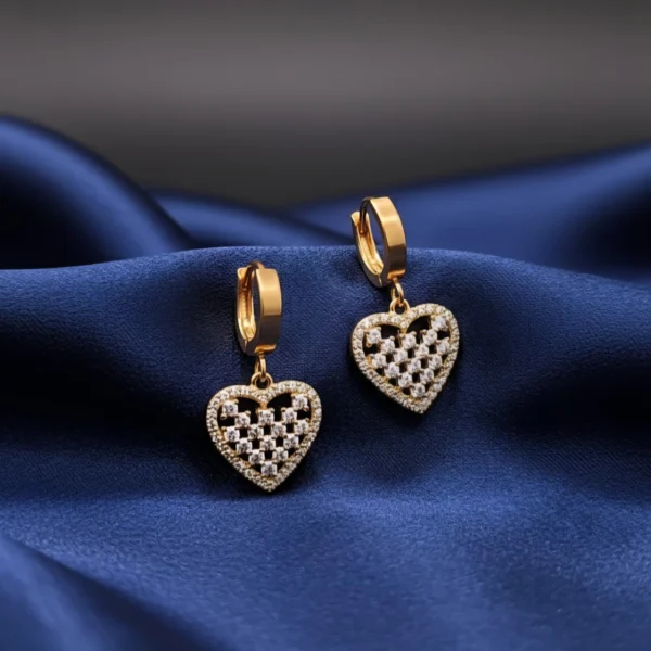 Sweetheart Hoops - Gold Plated - Skin Safe - Waterproof Sweetheart Hoops - Gold Plated - Skin Safe - Waterproof