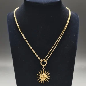 Sun Smile Necklace - Gold Plated - Skin Safe - Waterproof