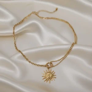Sun Smile Necklace - Gold Plated - Skin Safe - Waterproof