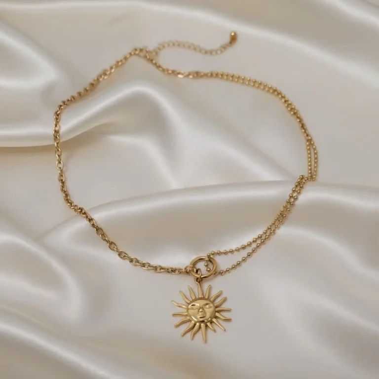Sun Smile Necklace - Gold Plated - Skin Safe - Waterproof