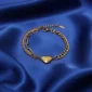 Heart Link Gold Plated Bracelet - Skin Safe - Waterproof