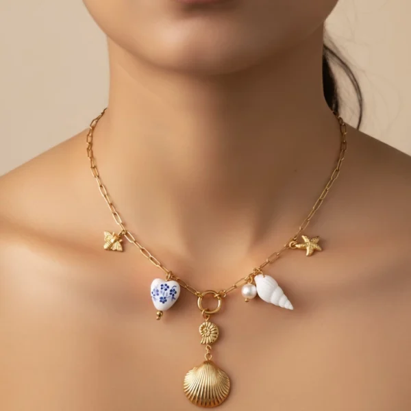 Coastal Necklace - Gold Plated - Skin Safe - Waterproof Coastal Necklace - Gold Plated - Skin Safe - Waterproof