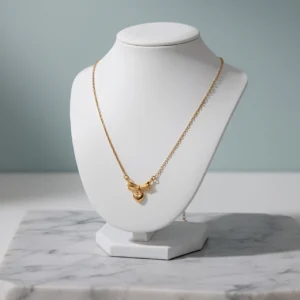 Love Ribbon Necklace - Gold Plated - Waterproof - Skin Safe