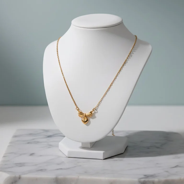 Love Ribbon Necklace - Gold Plated - Waterproof - Skin Safe