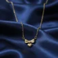 Love Ribbon Necklace - Gold Plated - Waterproof - Skin Safe