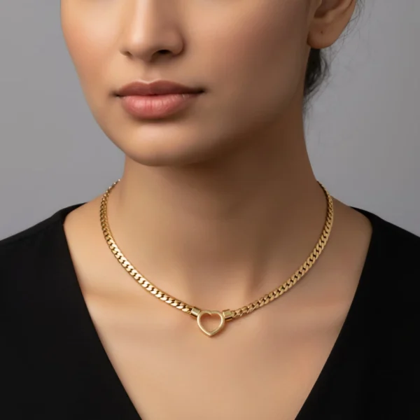 Adorn Heart Necklace - Gold Plated - Skin Safe - Waterproof Adorn Heart Necklace - Gold Plated - Skin Safe - Waterproof