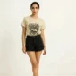 Beige Vegan T Shirt 1
