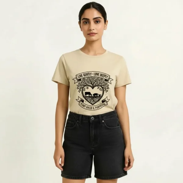 Beige Vegan T Shirt 2 Beige Vegan T Shirt 2