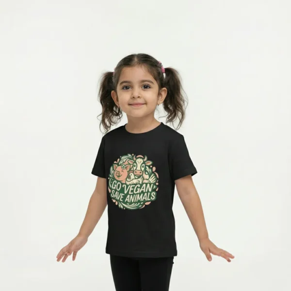 Black Vegan Kids T Shirt 2 Black Vegan Kids T Shirt 2