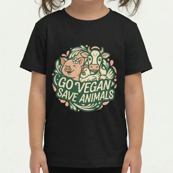 Black Vegan Kids T Shirt 3 Black Vegan Kids T Shirt 3