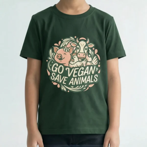 Bottle Green Vegan Kids T Shirt 2 Bottle Green Vegan Kids T Shirt 2