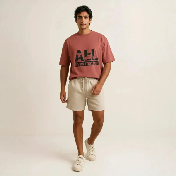 Coral Red Vegan T Shirt 1 Coral Red Vegan T Shirt 1