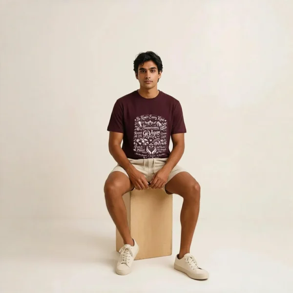 Maroon Vegan T Shirt 1 Maroon Vegan T Shirt 1
