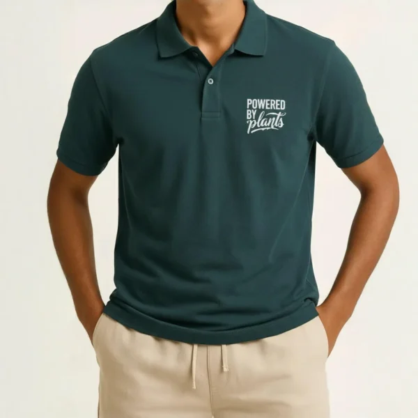 Petrol Blue Vegan Men Polo T Shirt 3 Petrol Blue Vegan Men Polo T Shirt 3