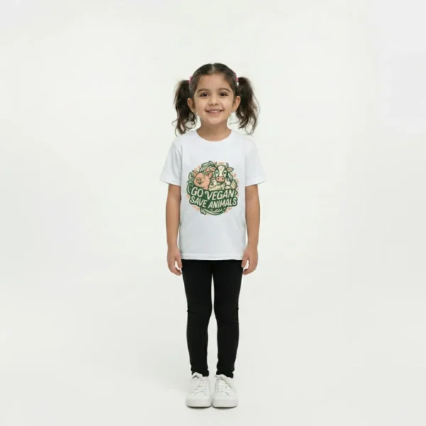 White Vegan Kids T Shirt 2 White Vegan Kids T Shirt 2